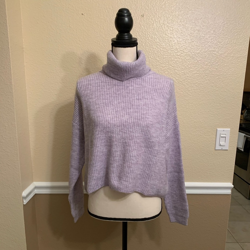 Sun + Moon Boxy Turtleneck Purple Size Medium